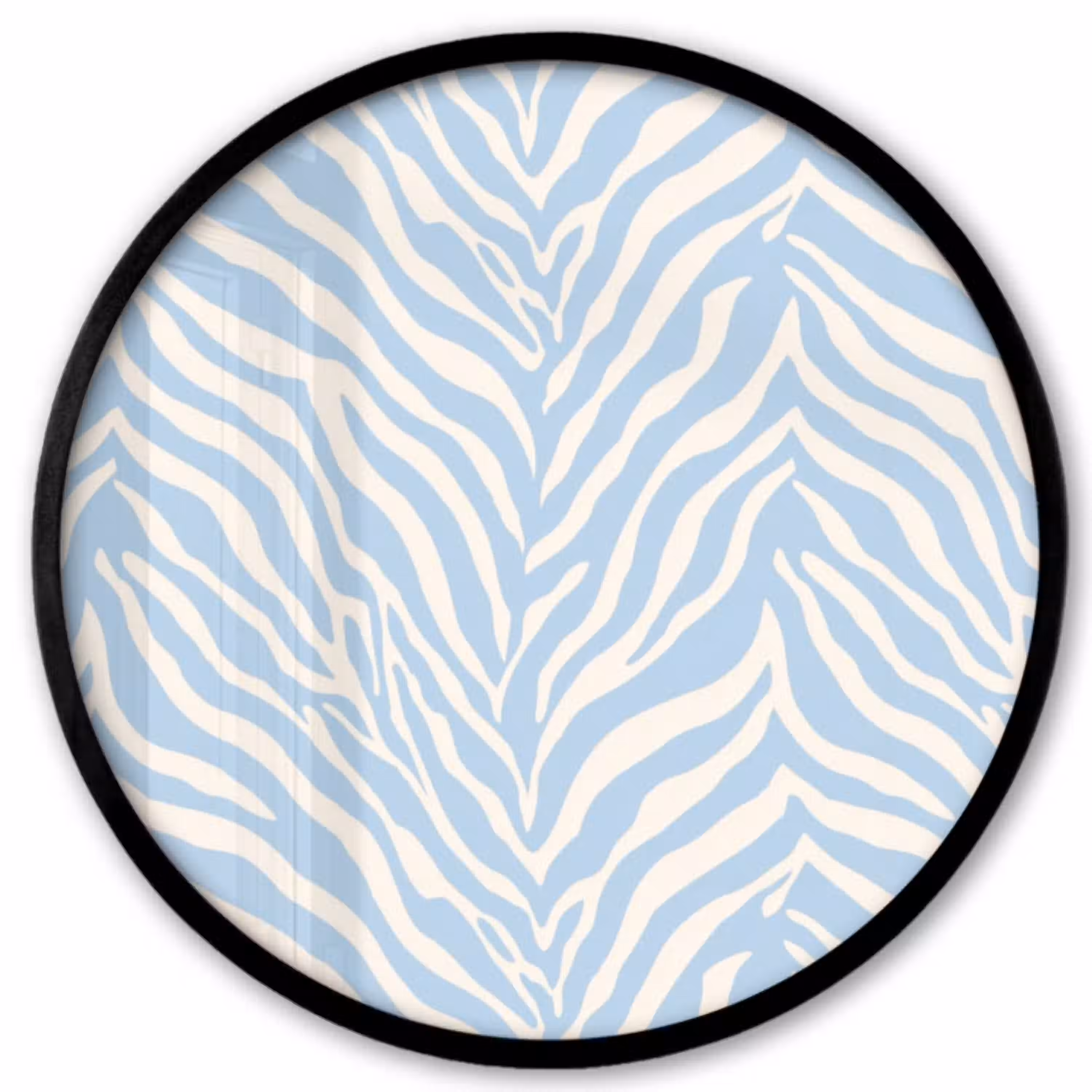 Zebra - Motief - Blauw - Wit Fotolijst rond zonder passe partout klein 856 -3d