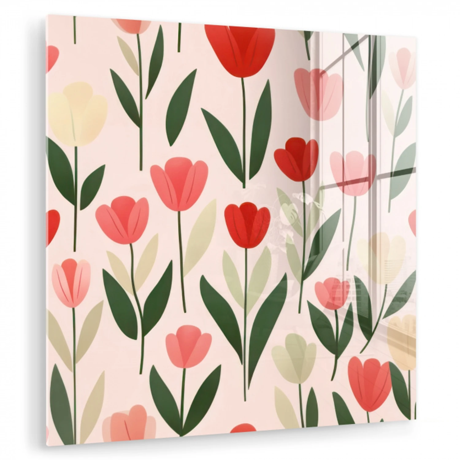 Tulpen - Modern - Roze plexiglas 5mm klein -zzzproduct_nieuw