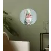Kerstgnome - Cadeau - Groen Wandcirkel behangsticker klein -sfeer2