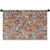 Blauw - Waterverf - Chaos Wandkleed katoen klein 269 -zz3d