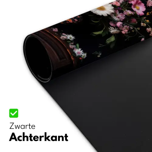 Bloemenvaas - Hout - Bloemen - Boeket Muismat XXL klein -sfeer2