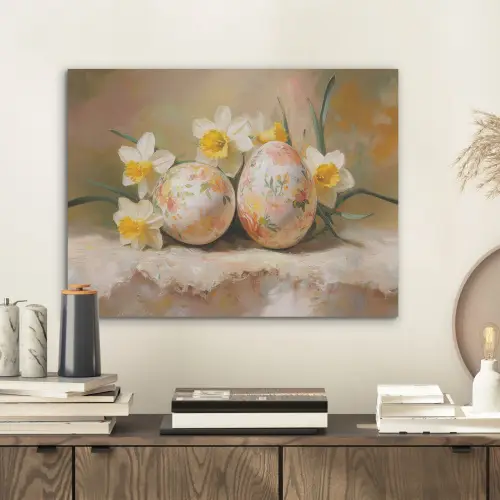 Bloemen - Eieren - Geschilderd PET vilt klein -sfeer1