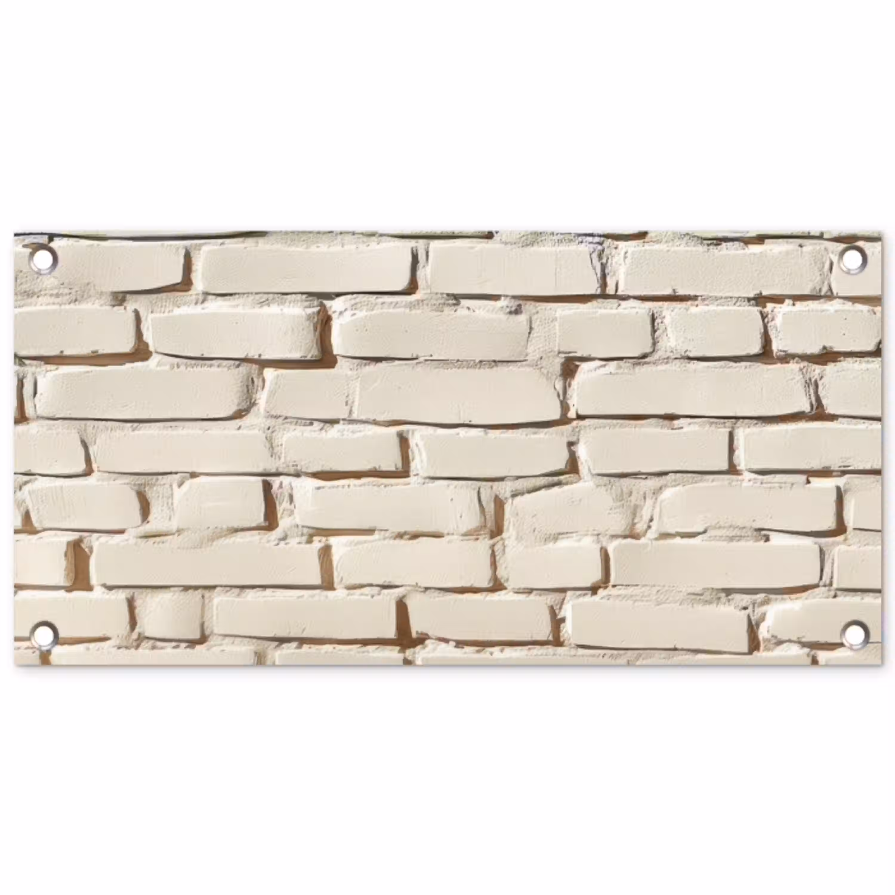 Bakstenen - Muur - Licht - Wit tuinposter los doek klein -3d