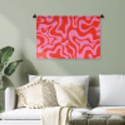 Abstract - Patroon - Rood - Roze - Minimalistisch Wandkleed katoen klein -sfeer7