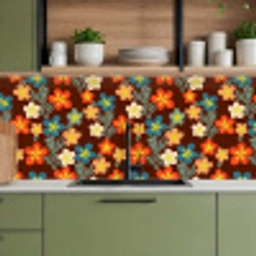 Retro - Patronen - Bloemen - Jaren 70 keuken achterwand 2 middel 871 -sfeer3