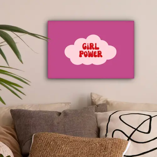 Girl power - Wolk - Roze canvas 2cm klein -sfeer1