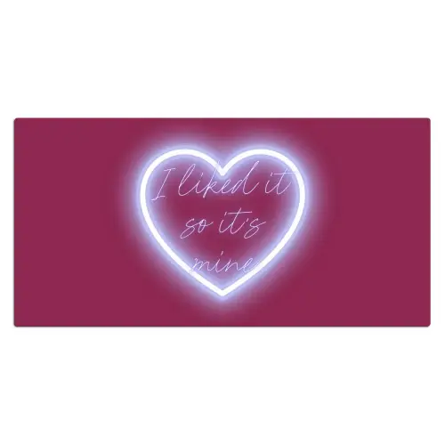 I liked it so it's mine - Neon hart - Roze Muismat XXL klein -3d_leeg
