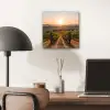 Wijngaard - Zonsondergang - Landschap aluminium wit klein -sfeer5