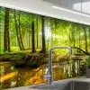 Bos - Landschap - Water - Bomen - Zon - Groen - Natuur keuken achterwand sample klein -zzzz3d_schuin