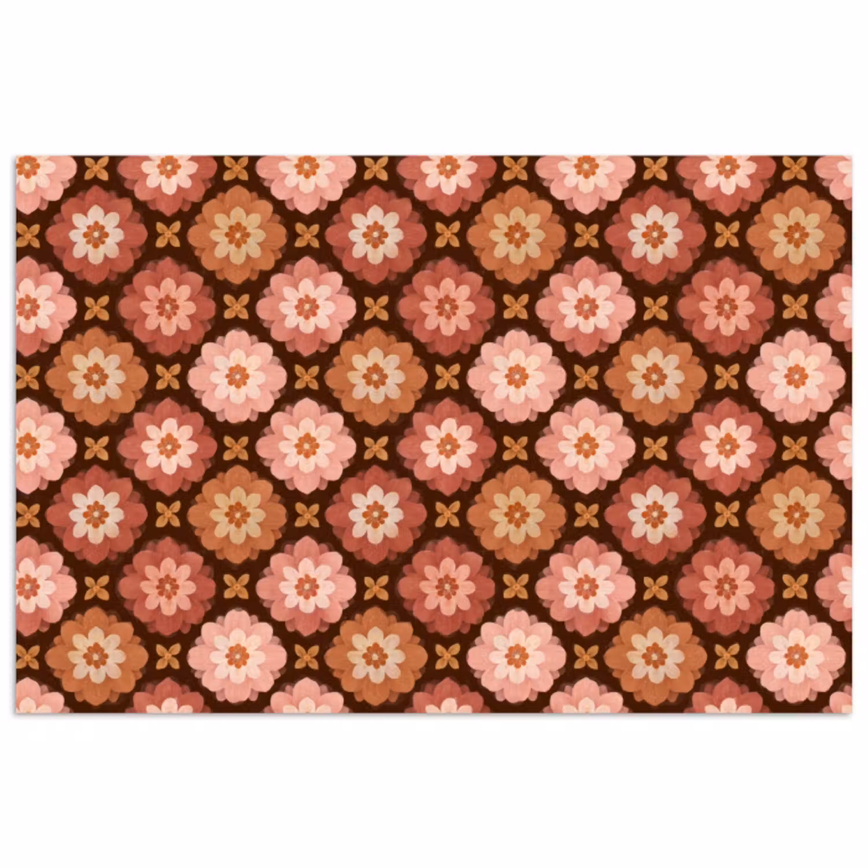 Geometrisch - Bloemen - Kleurrijk poster papier klein 62 -3d