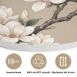 Oosters - Vogels - Beige Akoestische PET Vilt - Rond klein -closeup_FR