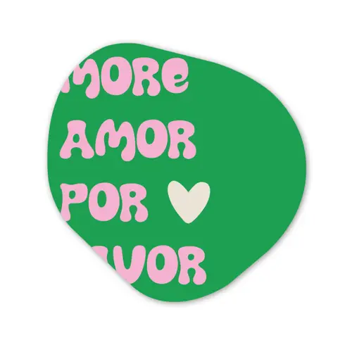 Amor - Valentijn - Groen - Tekst Wandcirkel Organisch Plexiglas middel -3d