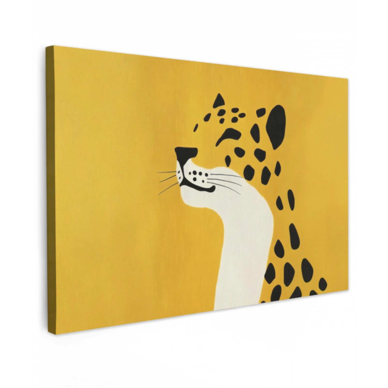 Cheetah - Illustratie - Geel Tuinposter op houten frame 2 cm dik klein -3d