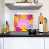Tas - Roze - Bloemen Inductie beschemer met haakjes middel -sfeer2