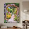 Doorkijk - Bloemen - Pad - Natuur Textielframe zwart klein -sfeer2