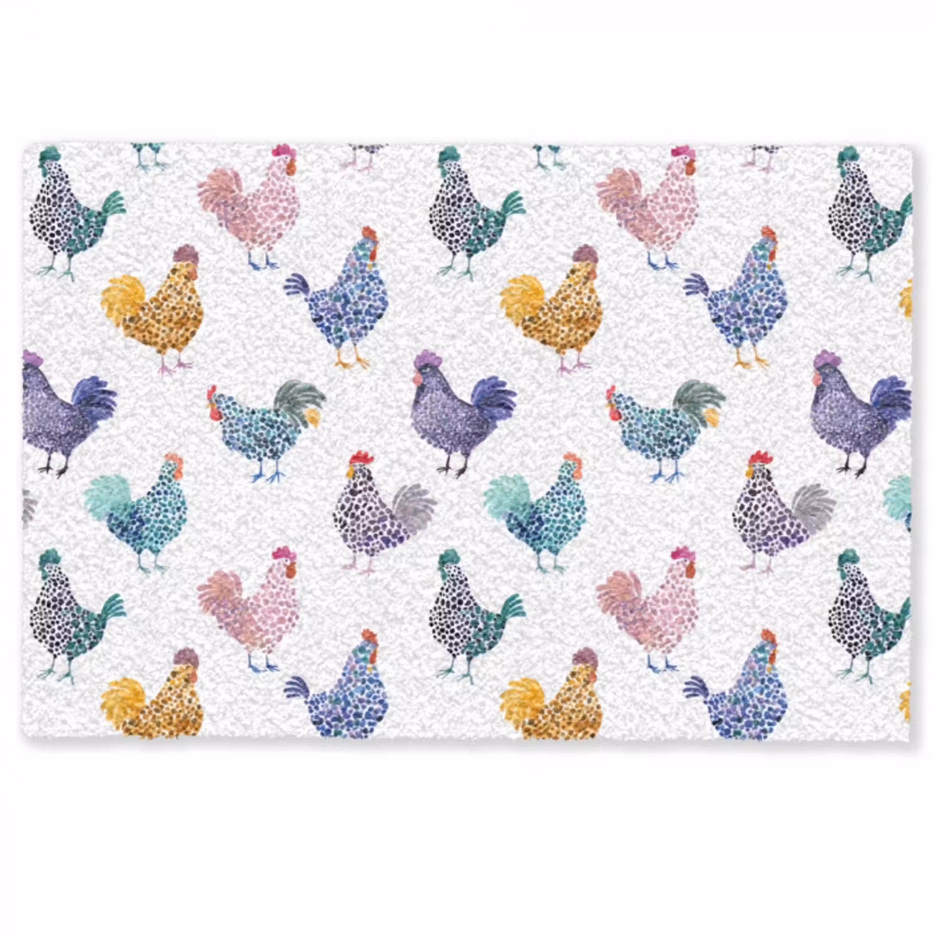 Kippen -Aquarel - Kleurrijk Deurmat klein 898 -zkaufland3d
