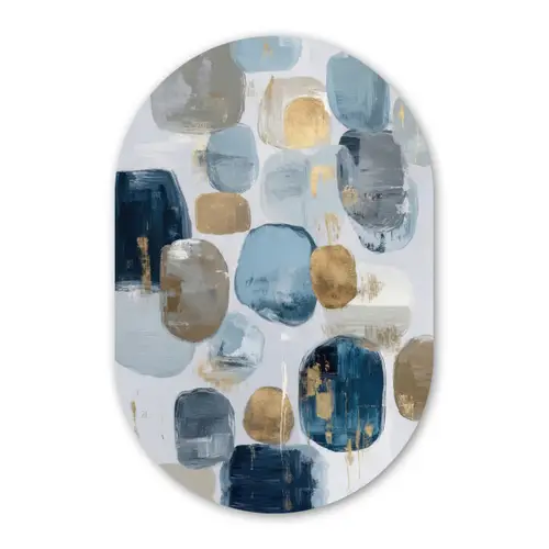 Abstract - Goud - Vormen Wandcirkel Ovaal Forex klein -3d