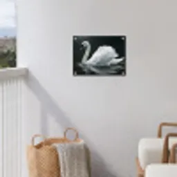 Zwaan - Water - Natuur - Realistisch - Wit tuinposter los doek klein -sfeer8