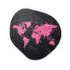Wereldkaart - Roze - Marmer Wandcirkel Organisch Forex 3mm klein -3d