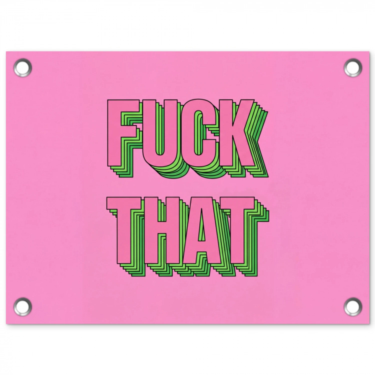 Tekst - Bold - Roze tuinposter los doek klein -3d
