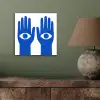 Handen - Twee - Ogen - Blauw aluminium wit klein -sfeer2