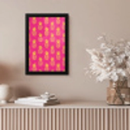 Ananas - Trendy - Roze fotolijst zwart zonder passe partout klein 224 -sfeer5