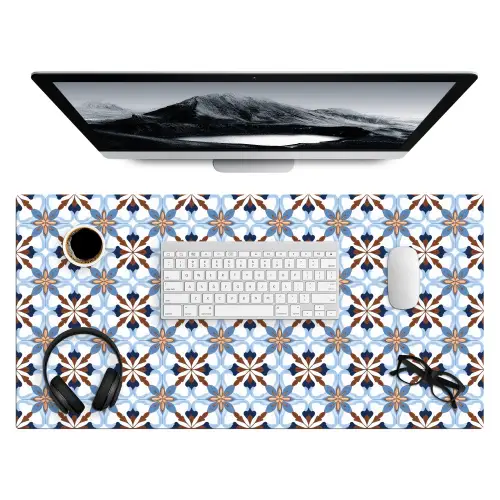 Ornament - Tegel - Kleurrijk Muismat XXL klein 681 -3d
