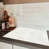 Beige - Marmer - Aders Inductie beschermer vinyl 3mm klein 276 -sfeer3