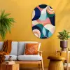 Abstract - Blauw - Roze Wandcirkel Ovaal Glas middel -sfeer4