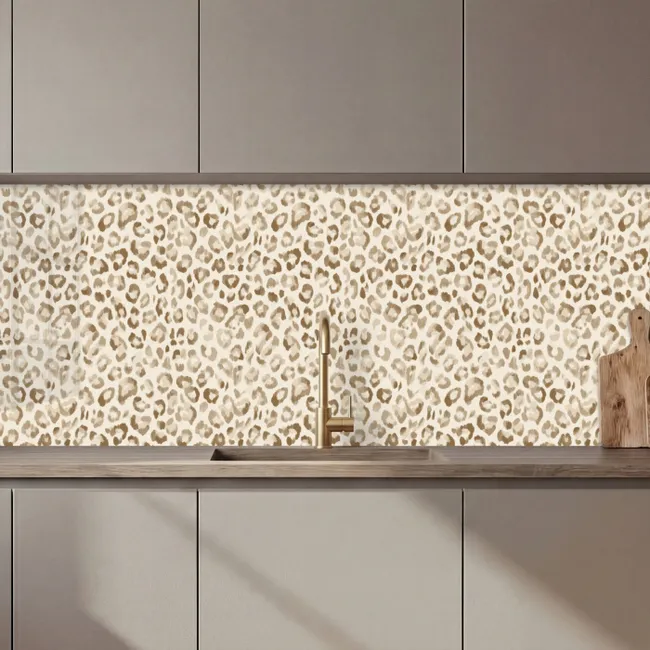 Küchenrückwand - Leopard - Klassisch - Beige