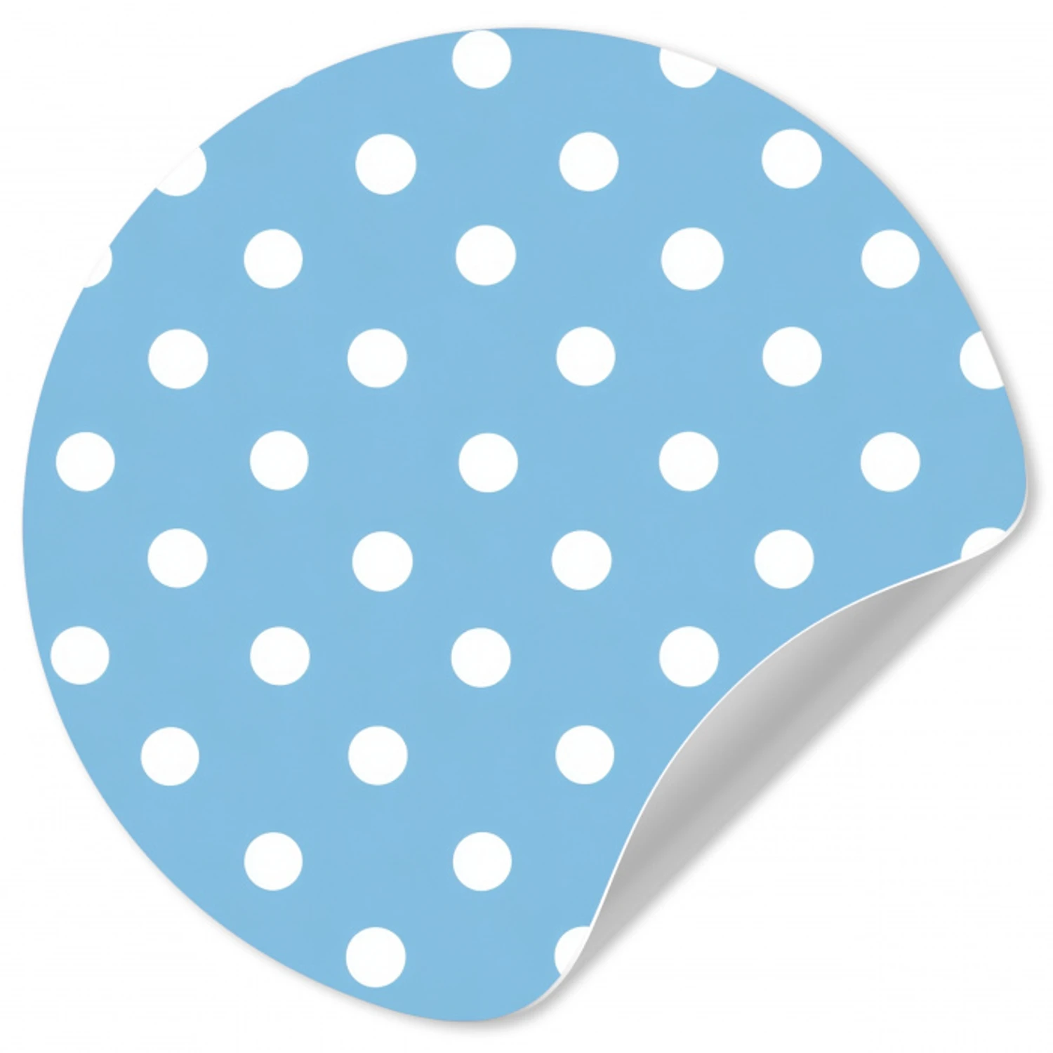 Polka - Dots - Blauw Wandcirkel behangsticker klein 186 -3d