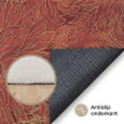Oosters - Bloemen - Terracotta Vloerkleed Rechthoek klein 1091 -uniquesellingpoint_antislip_NL_DE