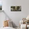 Afrikaanse olifant tegen de donkere wolken tuinposter los doek klein -sfeer8