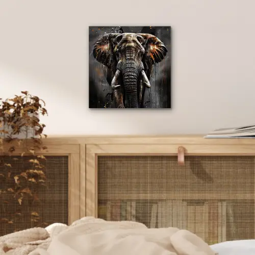 Olifant - Watercolor - Wilde dieren - Luxe aluminium wit klein -sfeer3