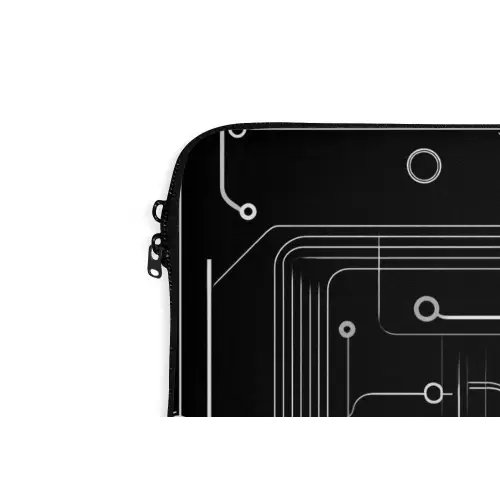 Gaming - Abstract - Lijnen - Rondjes - Zwart laptophoes neopreen klein -detail