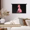 Zebra - Roze - Gestreept Wandkleed katoen klein -sfeer1