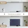 Patroon - Blauw - Geometrisch keuken achterwand spatscherm klein 900 -voor_na_FR
