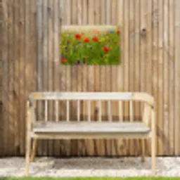 Lente - Bloemen - Rood - Klaproos - Gras - Groen Tuinposter op houten frame 2 cm dik klein -sfeer4