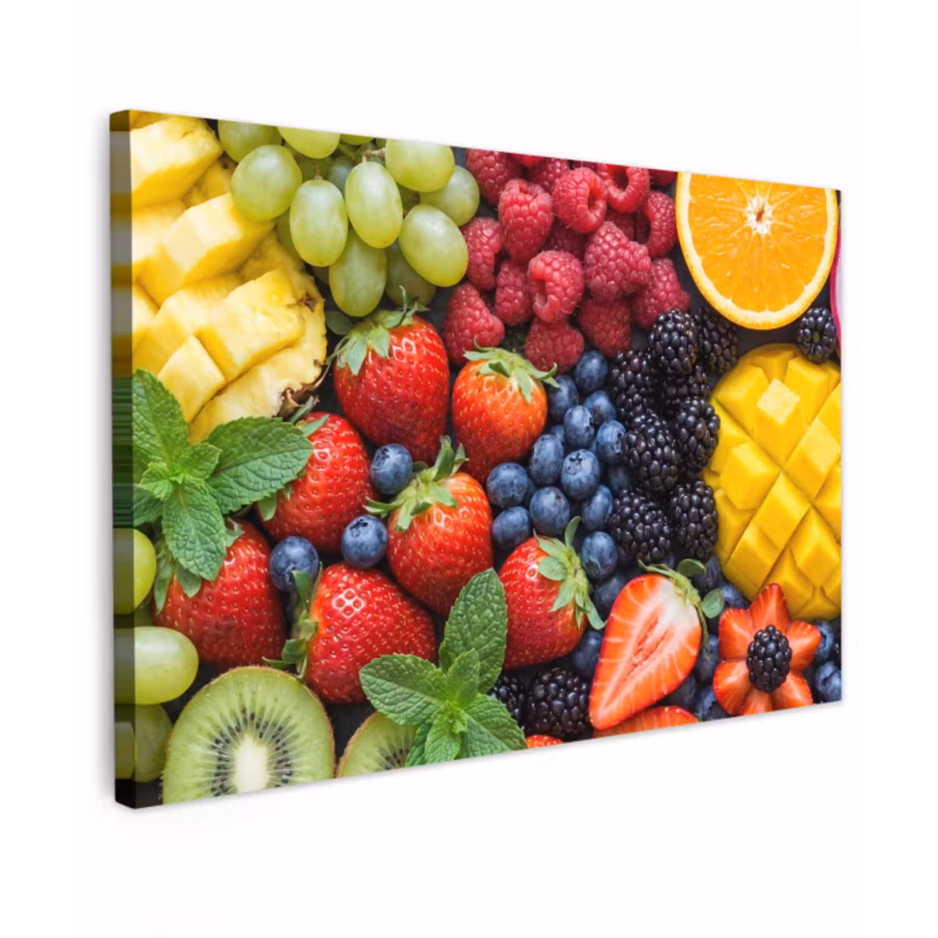 Fruit - Vers - Kleurrijk - Eten Tuinposter op houten frame 2 cm dik klein -3d