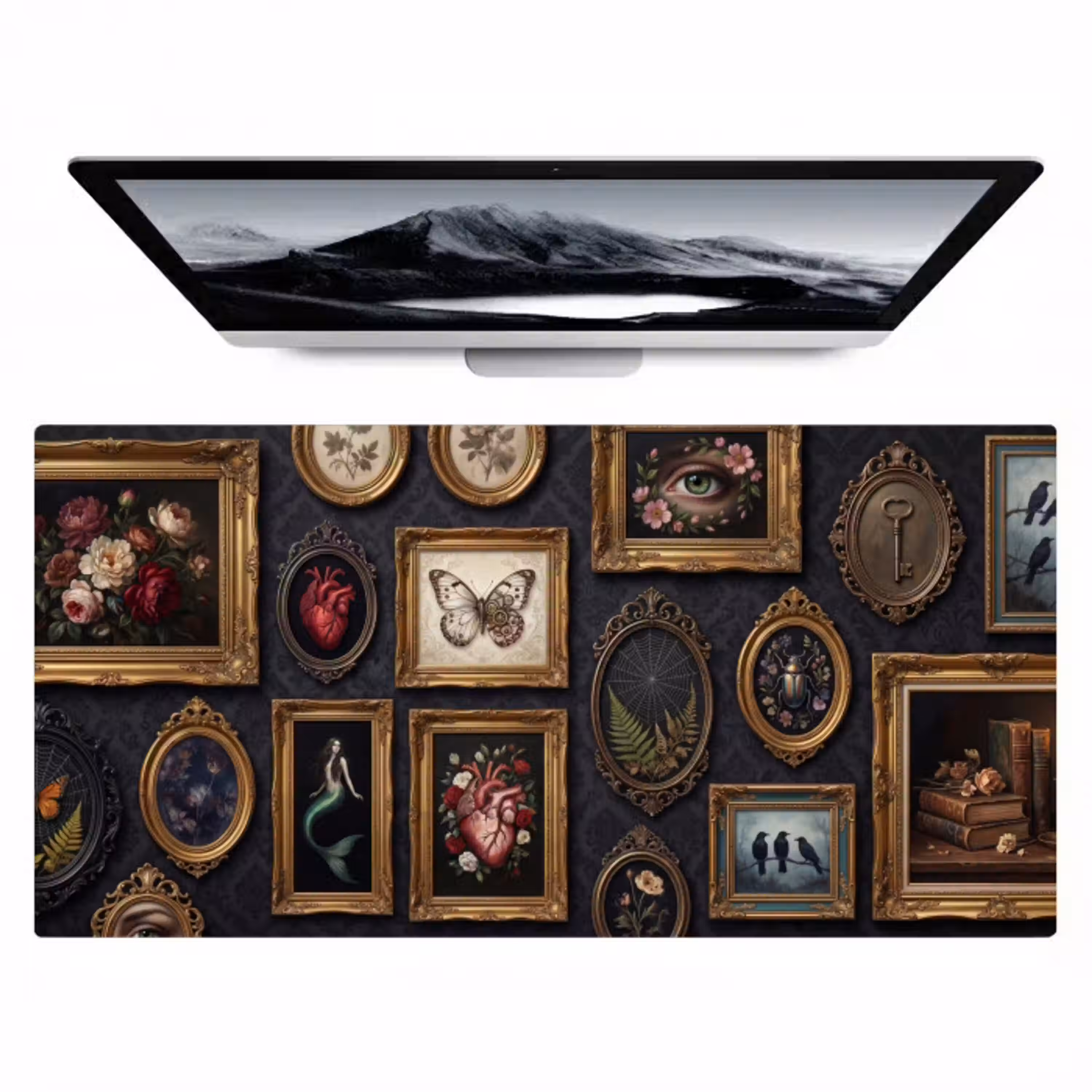 Kunst - Collectie - Vintage - Klassiek - Donker Muismat XXL klein -zzz3d