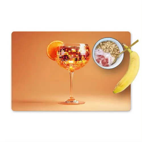 Drank - Oranje - Glitter - Disco Placemat vinyl groot -zzzproduct_Kitchenyeah-website