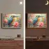 IJsvogel - Bloesem - Natuur - Vogels - Bloemen Light Box met batterij (Wandlamp) middel -sfeer3