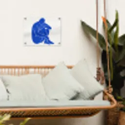Lichaam - Abstract - Blauw tuinposter los doek klein -sfeer7