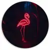 Flamingo - Roze - Neon - Licht Wandcirkel kunststof plaat 5mm dik klein -3d
