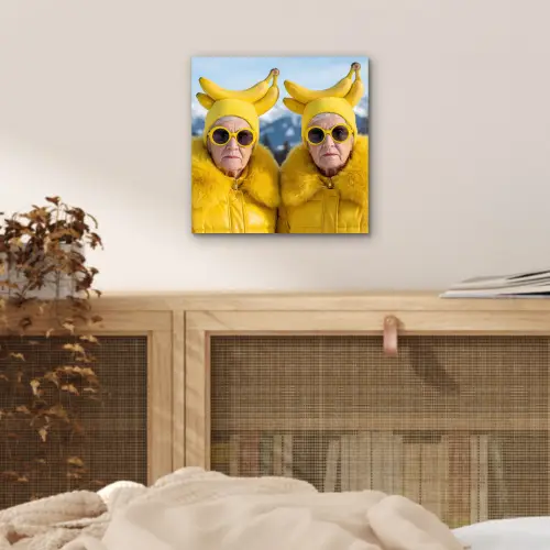 Vrouwen - Bananen - Geel aluminium wit klein -sfeer3