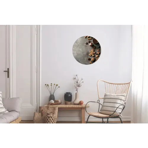 Winter - Kerst - Beton - Gingerbread man Wandcirkel aluminium klein -woonkamer