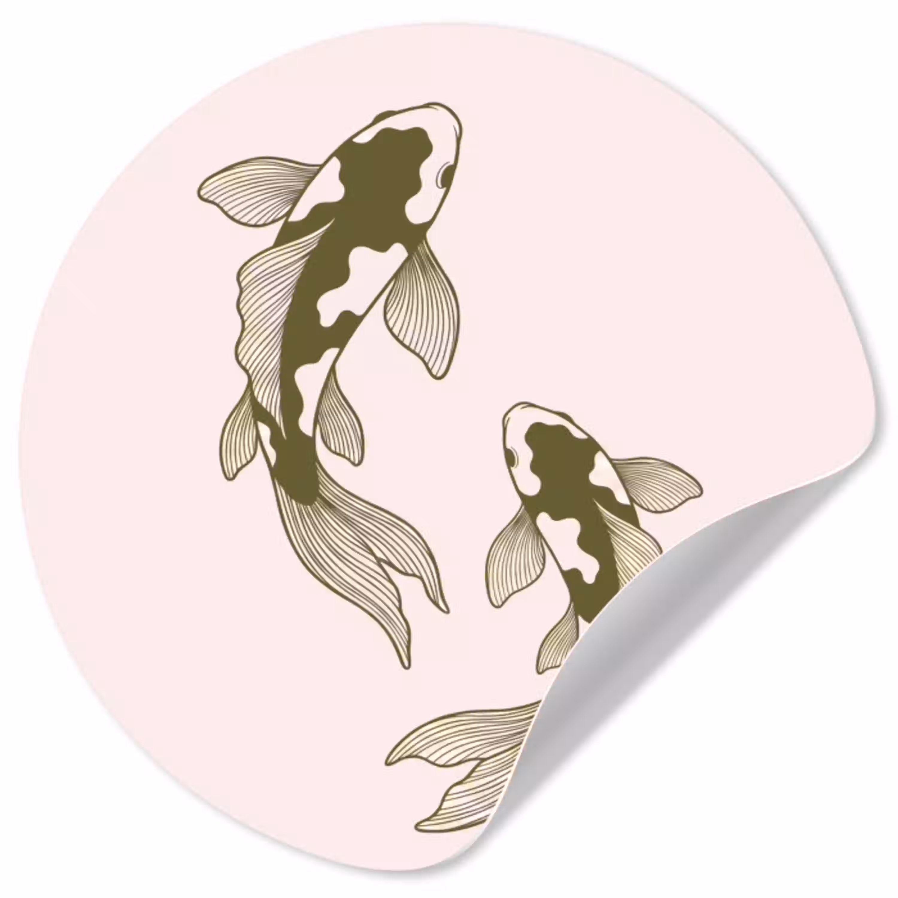 Vis - Zwemmend - Groen - Abstract - Dieren Wandcirkel behangsticker klein -3d