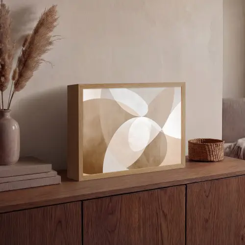 Ovale vormen - Transparant - Zachte overgang Light Box met batterij (Wandlamp) middel -sfeer2