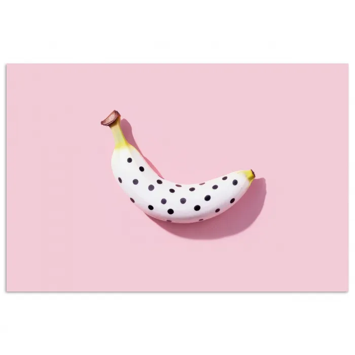 Banaan - Stippen - roze poster papier klein -3d