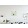 Staart - Dino - Minimalistisch - Blauw textielposter latten blank klein -kinderkamer